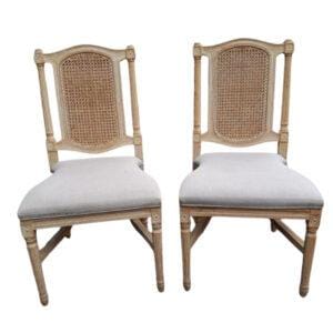 Straight cane back chair