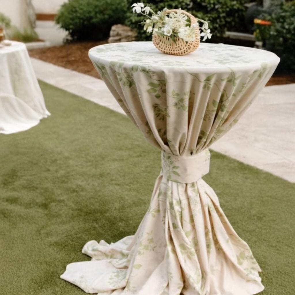 8.-Hi-Tables-With-Linen(Green-white-printed-table-cover)