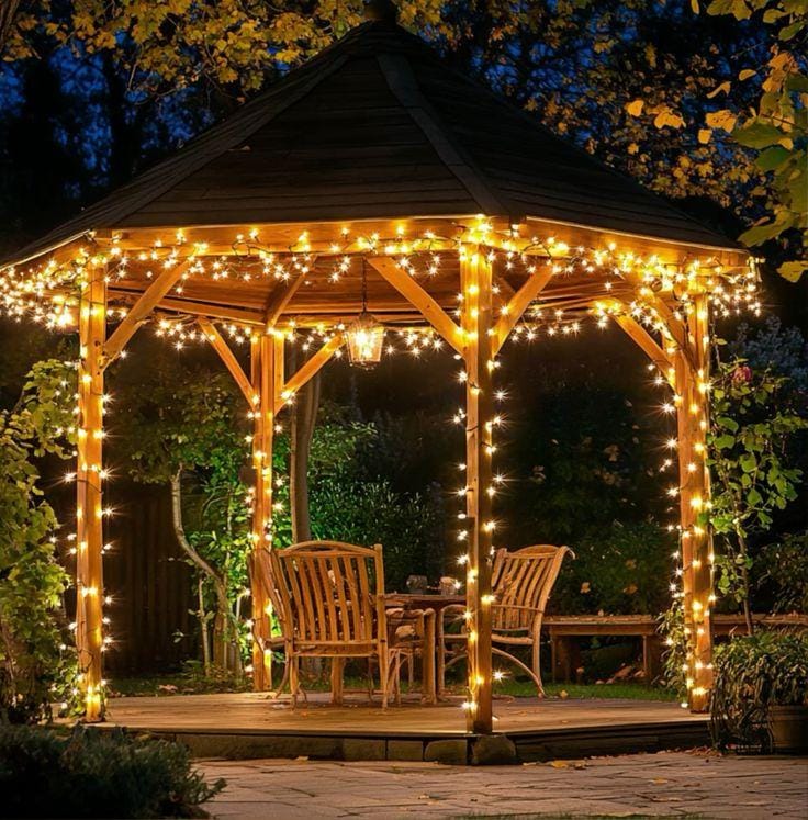 Gazebo fairy light decor