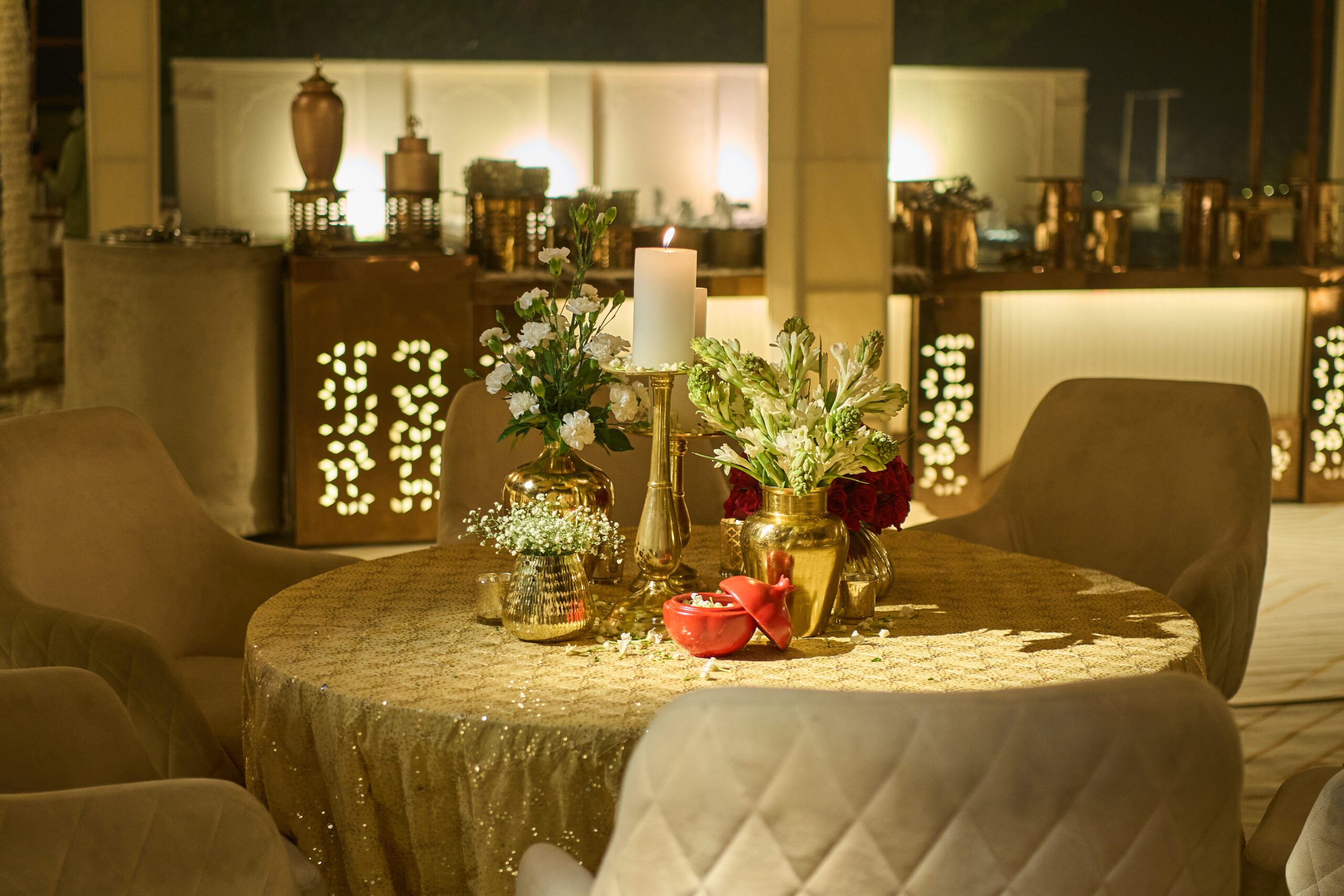 Gold Embroidery Table Cover
