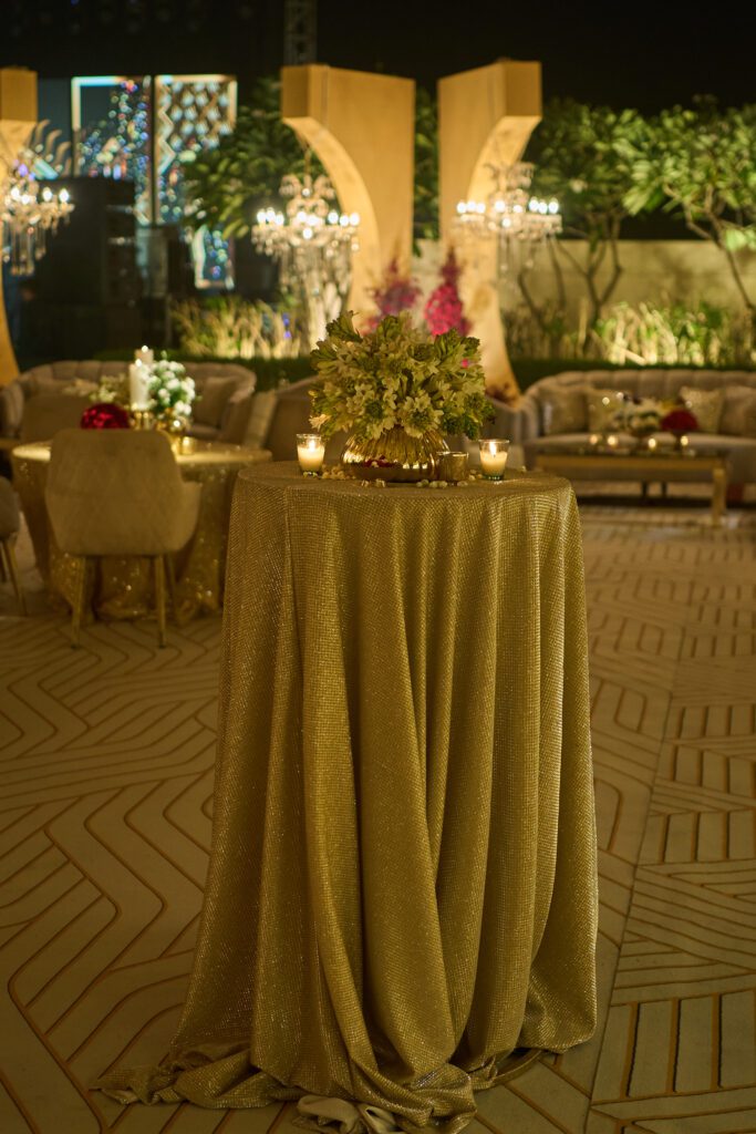 Shiny Imported Dull-Gold Table Cover