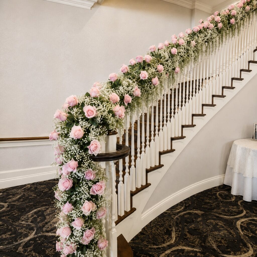 Rose & Gypso Staircase Fresh Floral Decor