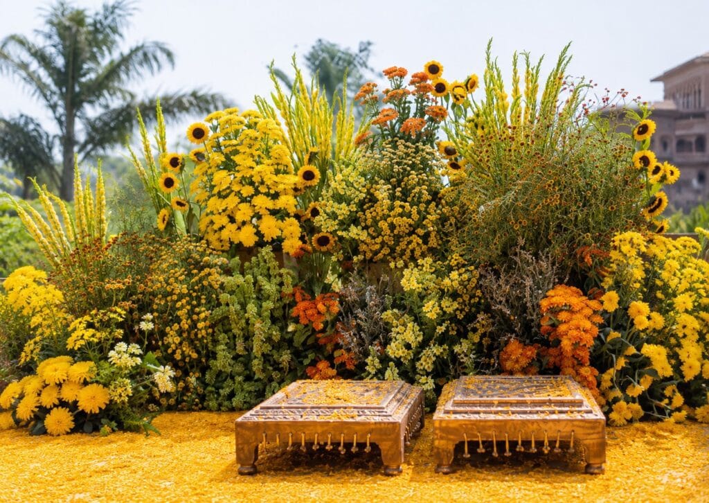 Yellow Wildflower Backdrop Décor