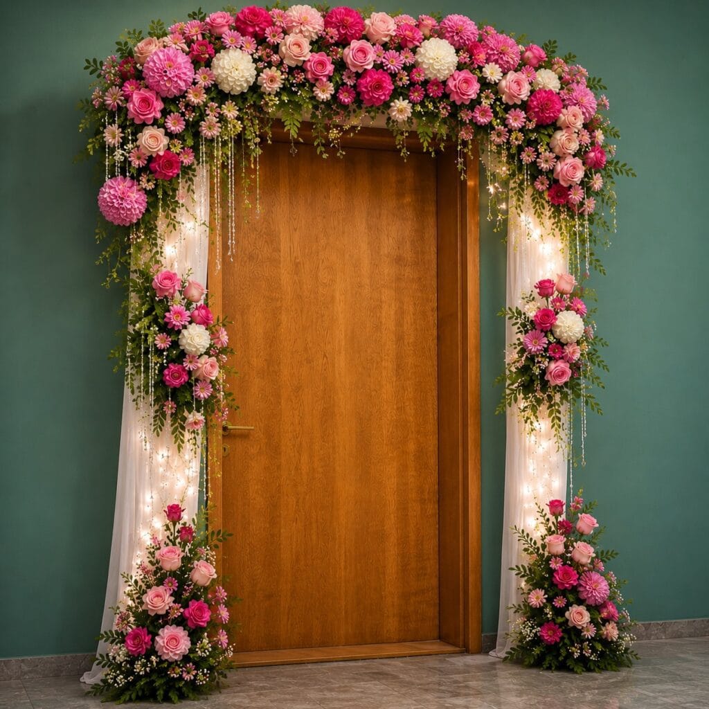 Pastel House Gate Floral Décor