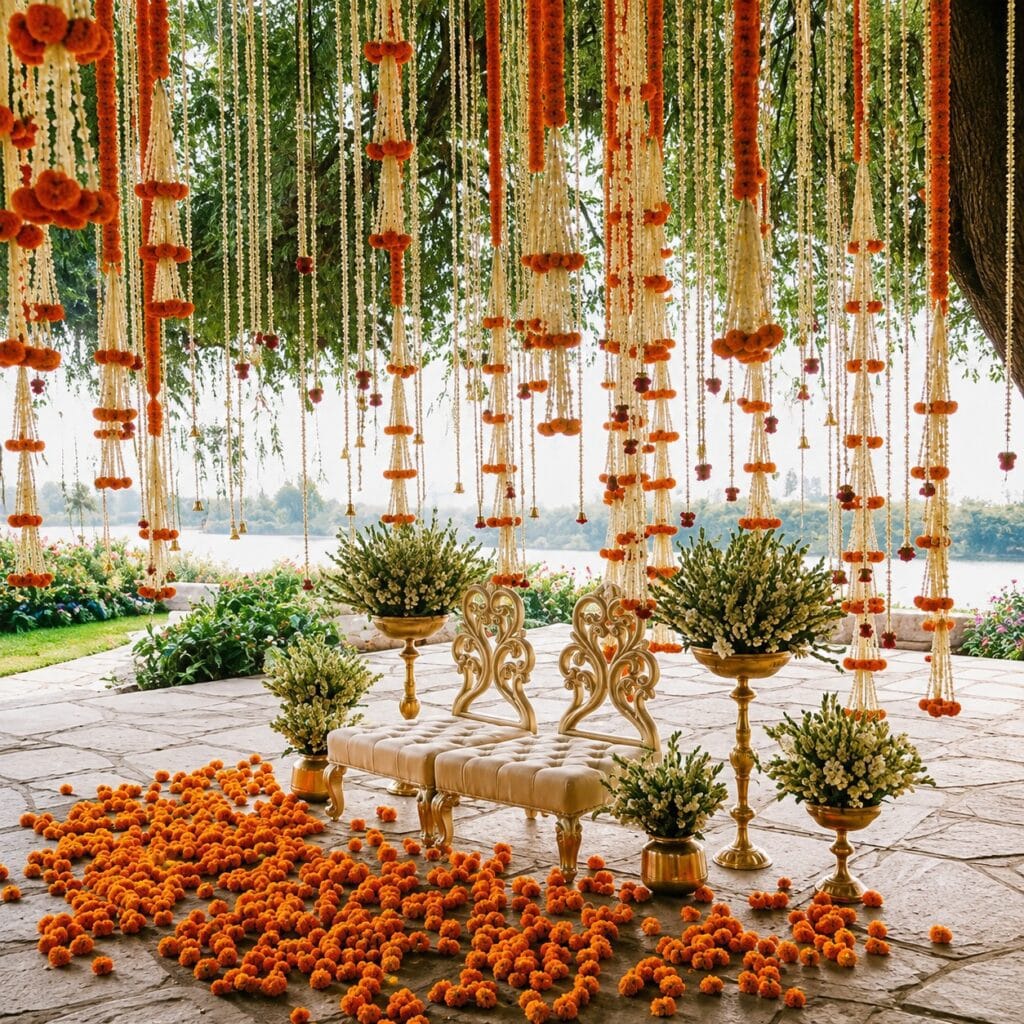 Marigold Hanging Floral Installation