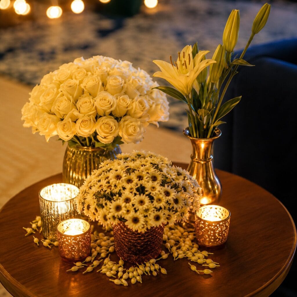 Traditional floral setting