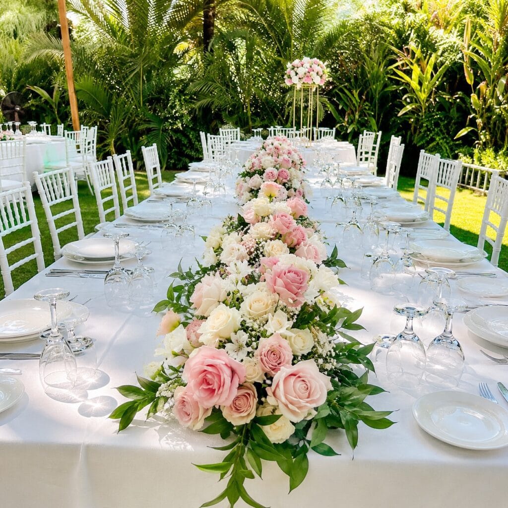 Western Dinner Fresh Floral Runner