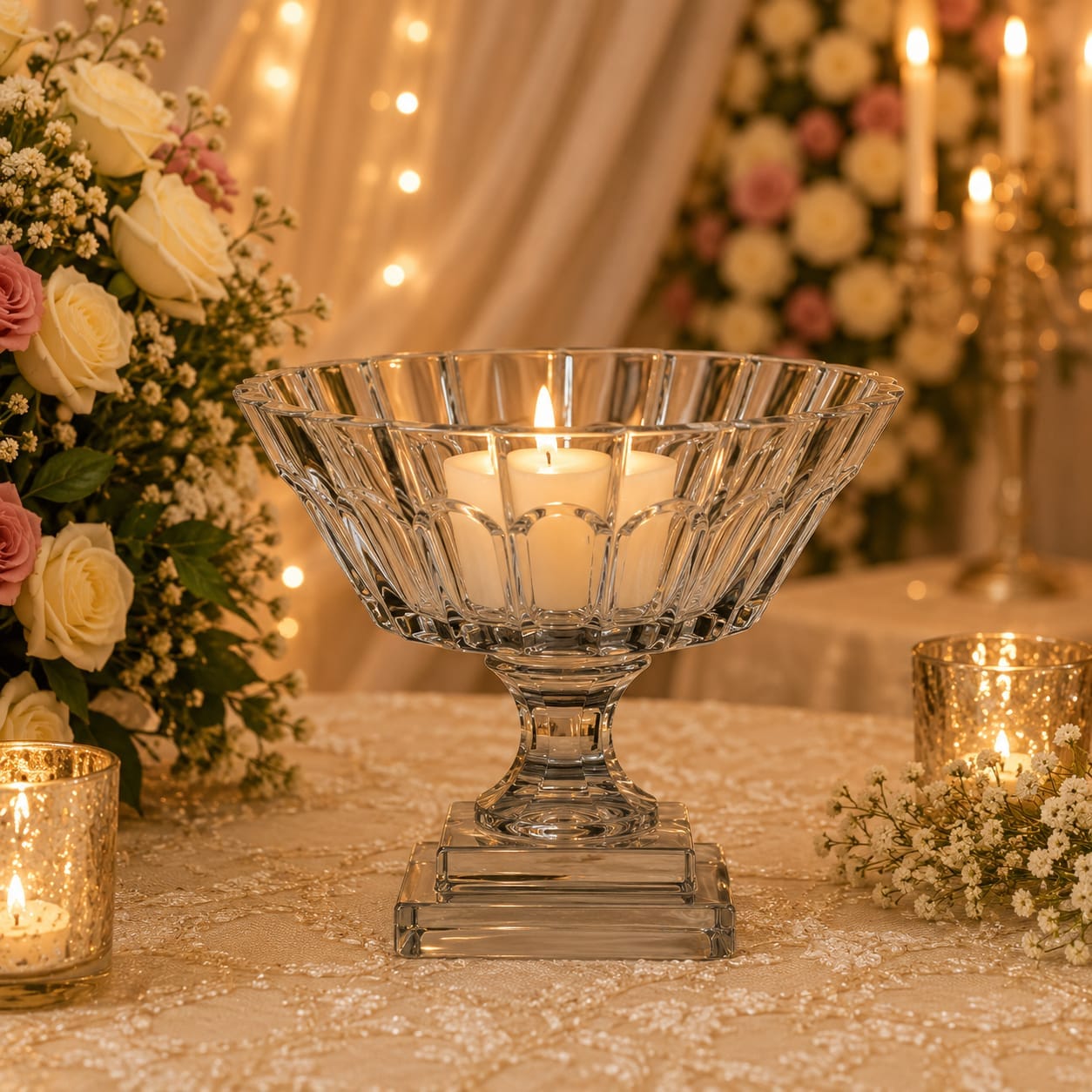 Black /Grey Cutwork Clear Glass Pot - Image 2