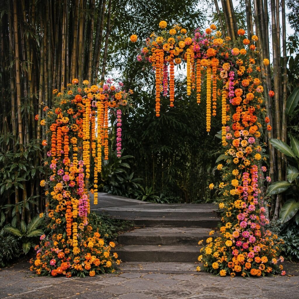Entry Decor Marigold Heighted Entry Stands of Marigold