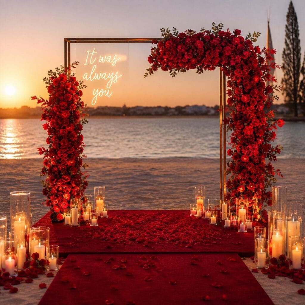 Warm Neon "It was always you " Proposal Decor