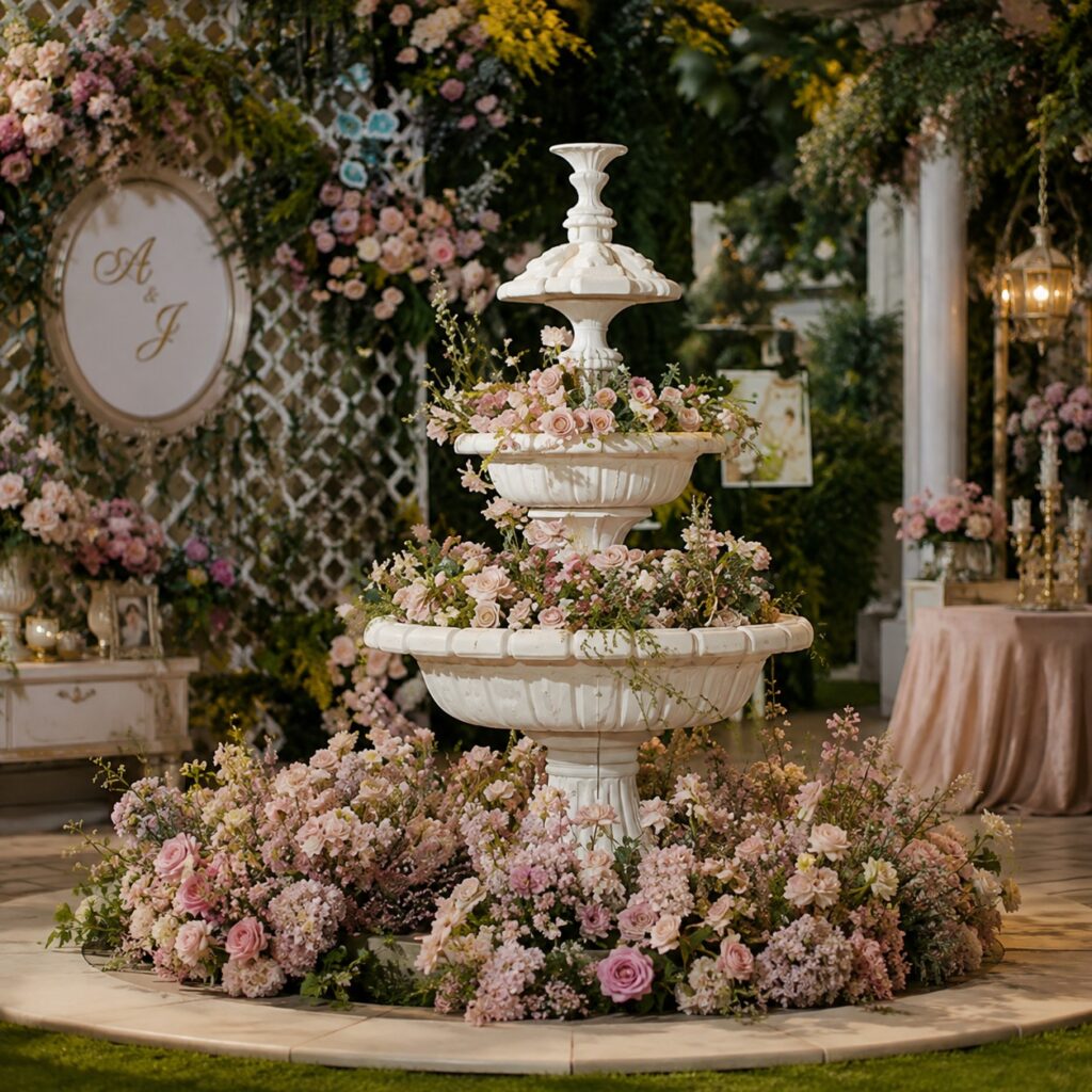 Fibre Fountain with Mix Flowers