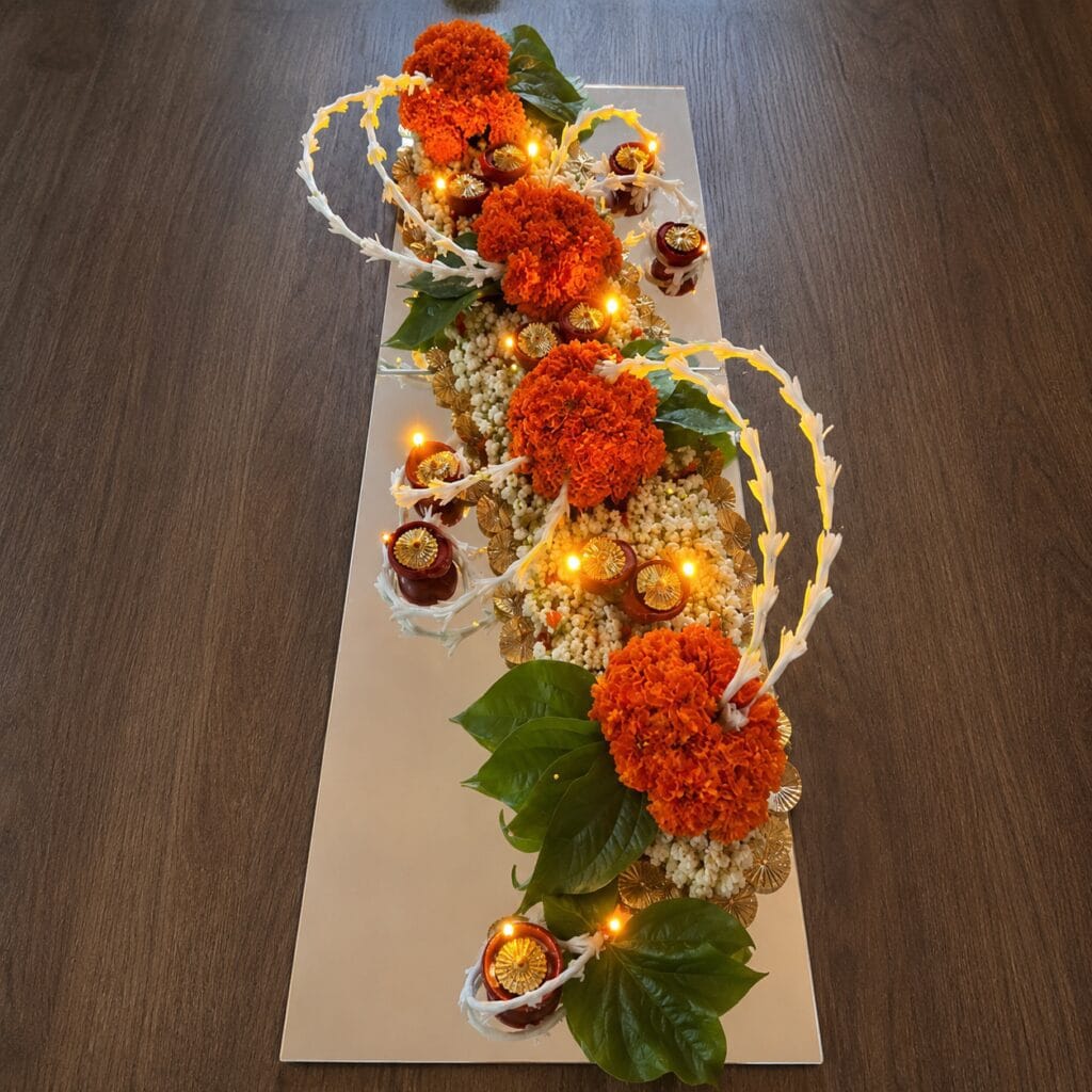 Indian Marigold Artistic Table Arrangement